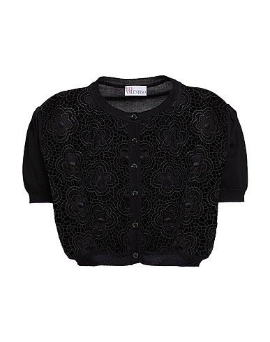 REDValentino Cardigan Black 100% Cotton, Silk