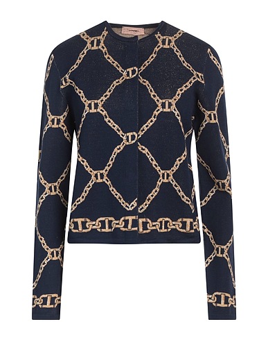 TWINSET Cardigan Navy 62% Viscose, 20% Cotton, 15% Polyester, 3% Metallic Polyester