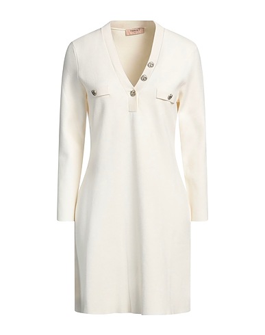TWINSET Vestito corto Off white 72% Viscosa, 28% Poliestere