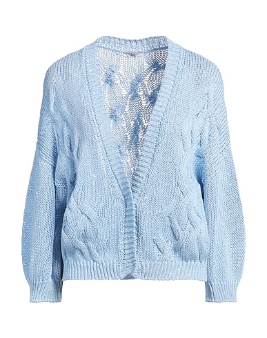 PESERICO Cardigan Light blue 98% Cotton, 2% Polyester
