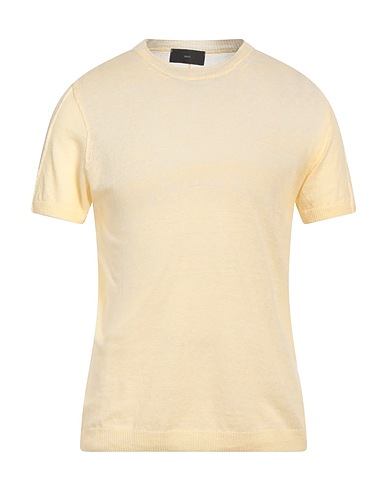 LIU •JO MAN Jumper Pastel yellow 70% Linen, 30% Cotton