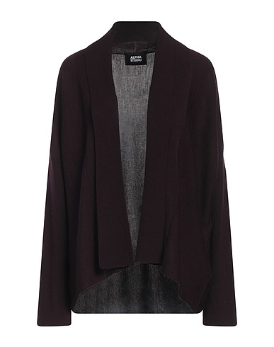 ALPHA STUDIO Cardigan Plum 100% Merino Wool