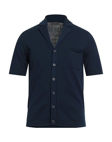 MASQ Solid color shirt Midnight blue 100% Cotton