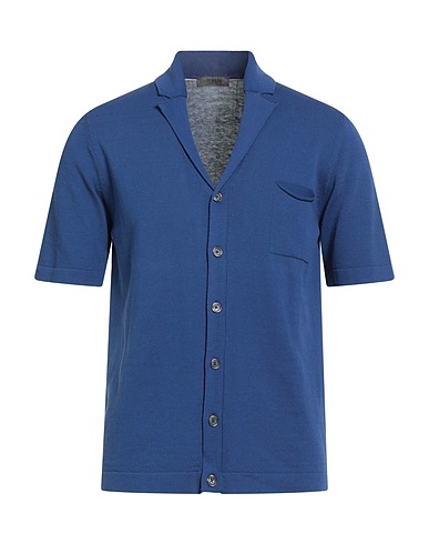 MASQ Solid colour shirt Navy blue 100% Cotton