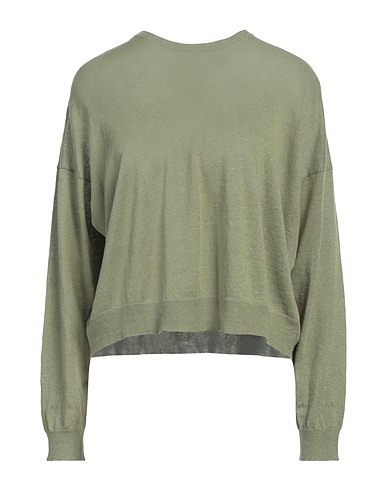 SOLOTRE Sweater Military green 70% Linen, 30% Cotton