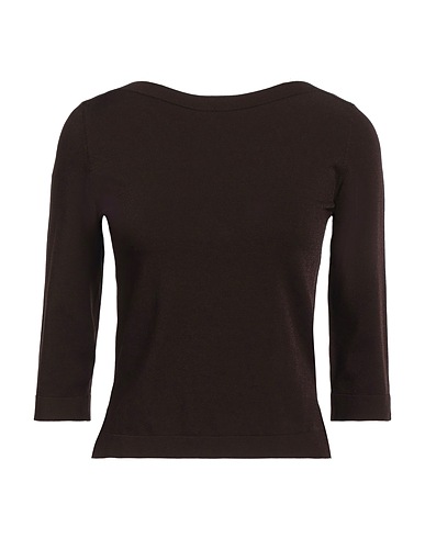 ROBERTO COLLINA Jumper Dark brown 83% Viscose, 17% Polyester