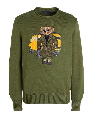 POLO RALPH LAUREN Sweater Polo Bear Roll-Neck Sweater
 Military green 100% Cotton