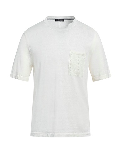 +39 MASQ Pullover Bianco 75% Lino, 25% Cotone