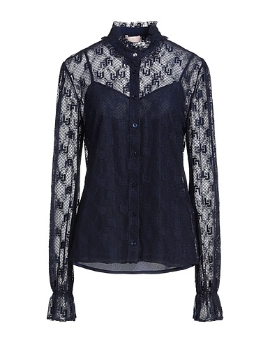 LIU •JO Lace shirts & blouses Midnight blue 45% Polyamide, 35% Cotton, 20% Viscose