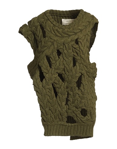 FENG CHEN WANG Maglia Gilet Verde militare 66% Acrilico, 20% Poliammide, 14% Lana