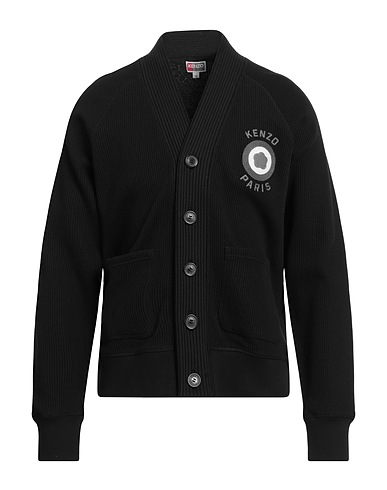 KENZO Cardigan Black 100% Cotton, Elastane