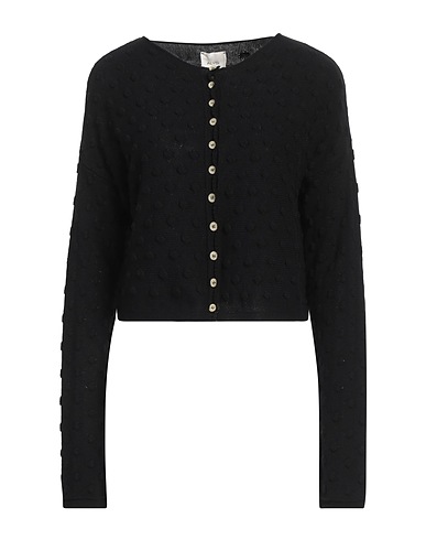ALYSI Cardigan CRÈME Nero 100% Cotone