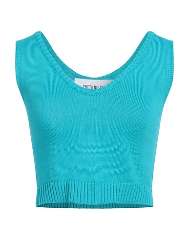 GRETA BOLDINI Top Turquoise 100% Cotton