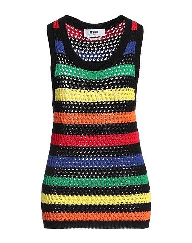 MSGM Top Nero 100% Cotone