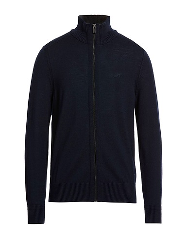 BOSS Ζακέτα Σκούρο μπλε της νύχτας 60% Παρθένο μαλλί, 40% Ακρυλικό