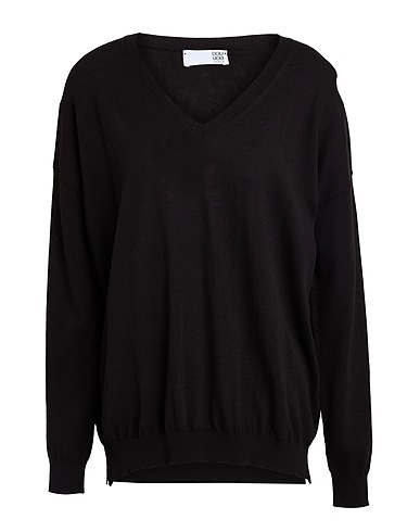 DOUUOD Jumper Black 70% Cotton, 30% Silk