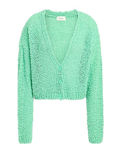 VICOLO Cardigan Light green 82% Cotton, 18% Polyester