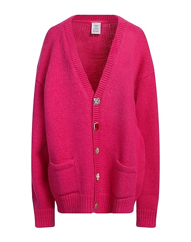 VETEMENTS Cardigan Fucsia 56% Lana di baby alpaca, 34% Poliammide, 10% Lana Merino