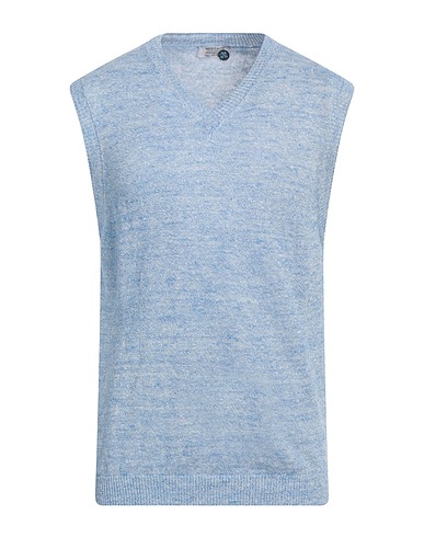 HERITAGE Sleeveless sweater Azure 90% Linen, 10% Silk