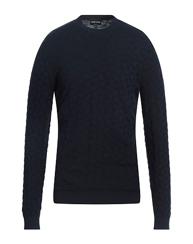 GIORGIO ARMANI Sweater Midnight blue 50% Cotton, 30% Cashmere, 20% Silk, Polyamide, Elastane