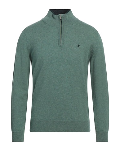 BROOKSFIELD Jumper with zip Sage green 100% Virgin Wool