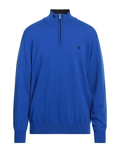 BROOKSFIELD Jumper with zip Bright blue 100% Virgin Wool