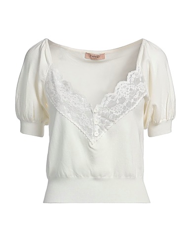 TWINSET Pullover Avorio 44% Viscosa, 40% Poliammide, 13% Lana, 3% Elastan