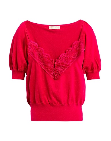TWINSET Pullover Purpur 44% Viskose, 40% Polyamid, 13% Wolle, 3% Elastan