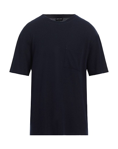 GIORGIO ARMANI Jumper Navy blue 85% Cotton, 15% Cashmere