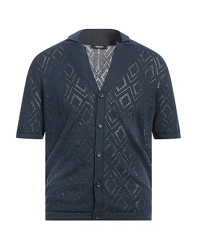 MASQ Cardigan BLU NAVY 75% Linen, 25% Cotton