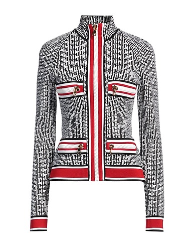 BALMAIN Sweater with zip 86% Viscose, 8% Polybutylene, 6% Polyamide