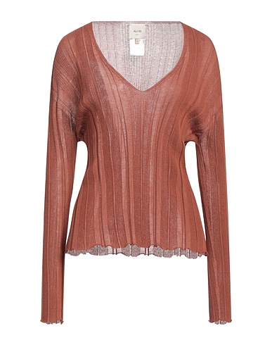 ALYSI Jumper CRÈME Chocolate brown 87% Cotton, 13% Polyamide