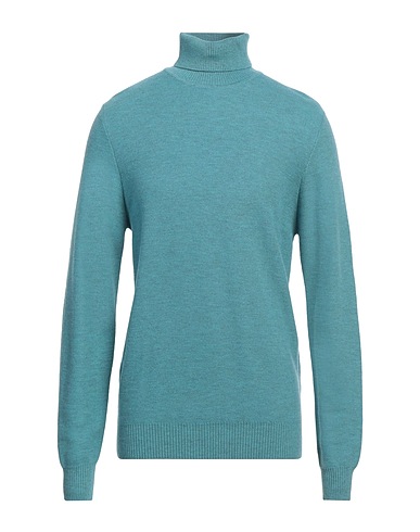 CASHMERE COMPANY Turtleneck Turquoise 50% Cashmere, 50% Wool
