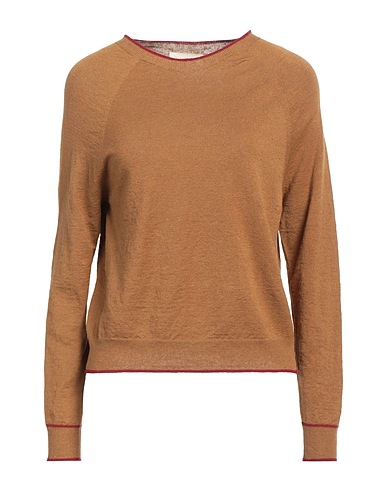 MOMONÍ Sweater Camel 87% Linen, 10% Polyamide, 3% Elastane
