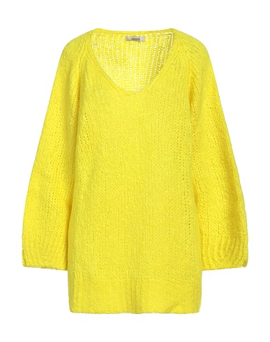 FRACOMINA Jumper Yellow 59% Polyester, 20% Mohair wool, 11% Wool, 10% Polyamide