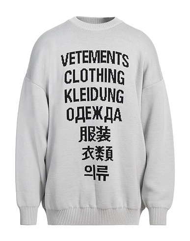 VETEMENTS Pullover Hellgrau 100% Merinowolle