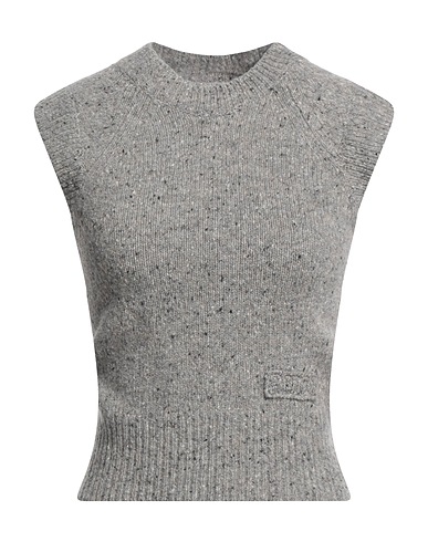 AMI ALEXANDRE MATTIUSSI Sleeveless sweater Light grey 80% Virgin Wool, 20% Polyamide