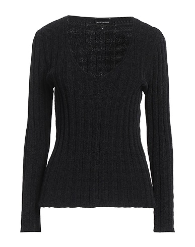 EMPORIO ARMANI Jumper Black Polyester, Metallic fiber