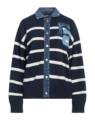 DSQUARED2 Cardigan Midnight blue 71% Cotton, 16% Polyamide, 10% Polyester, 3% Other Fibres, Elastane