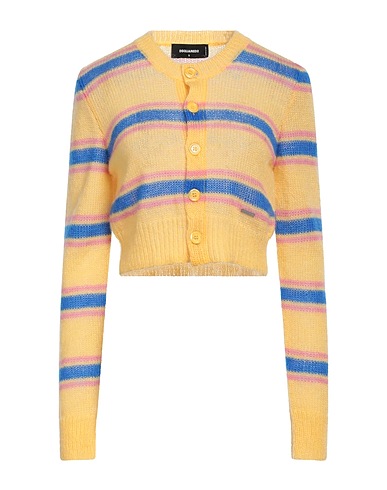 DSQUARED2 Cardigan Giallo ocra 50% Lana mohair, 32% Poliammide, 18% Lana