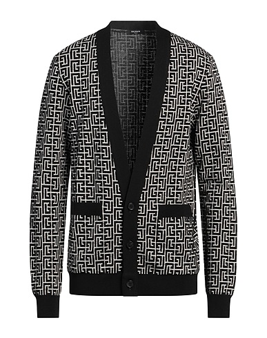 BALMAIN KNITWEAR Black 55% Merino Wool, 40% Linen, 5% Polyamide