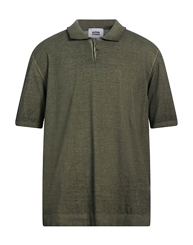 ALPHA STUDIO Jumper Military green 100% Cotton