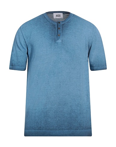 ALPHA STUDIO Pullover Taubenblau 100% Baumwolle