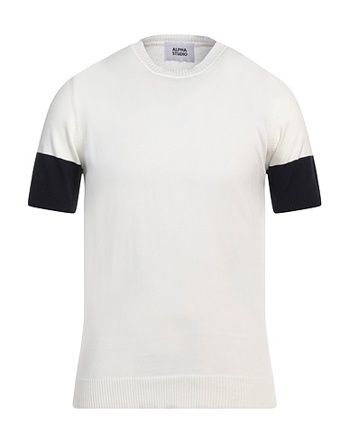 ALPHA STUDIO Sweater White 100% Cotton