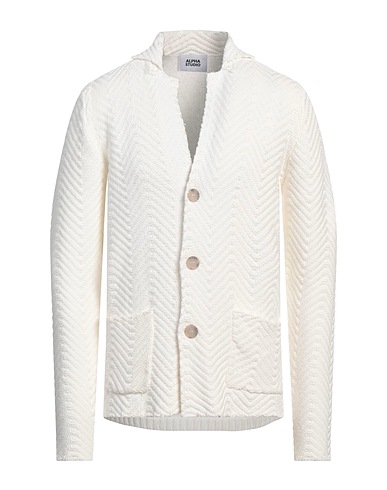 ALPHA STUDIO Cardigan White 100% Cotton