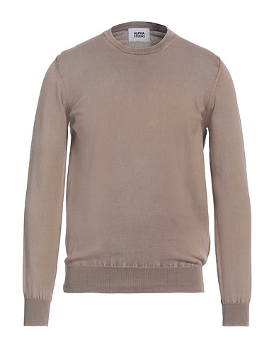 ALPHA STUDIO Sweater Khaki 100% Cotton