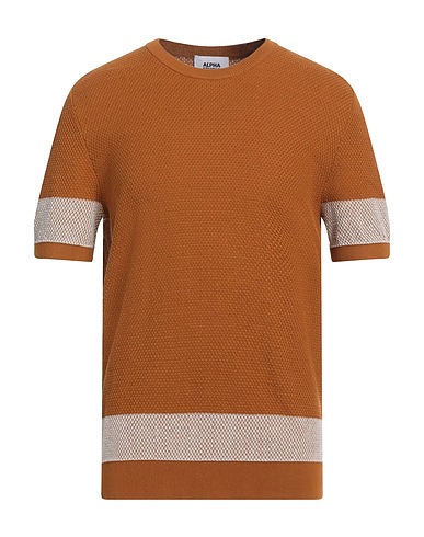 ALPHA STUDIO Pullover Cammello 100% Cotone