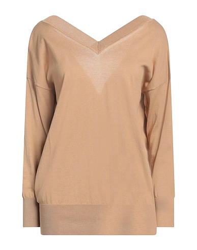 ALPHA STUDIO Jumper Camel 100% Cotton