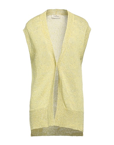 BRUNO MANETTI Cardigan Yellow 56% Linen, 28% Polyester, 16% Cotton