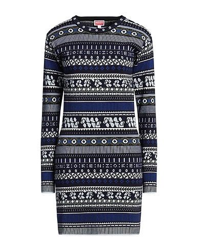 KENZO Short dress Midnight blue 73% Cotton, 27% Wool
